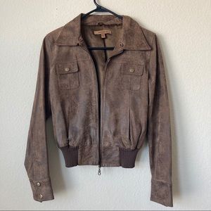 Arden B. Leather Bomber jacket size small